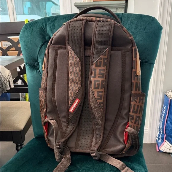 Sprayground Brown and Tan Graphic Backpack - Picture 2 of 10